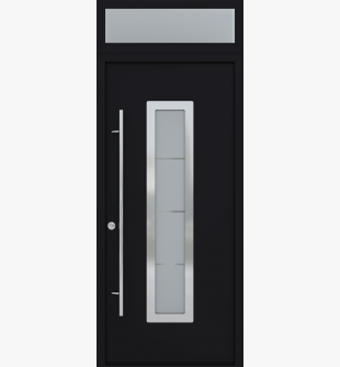 MODERN FRONT STEEL DOOR ARGOS BLACK/WHITE 37 7/16" X 95 11/16" RHI + TRANSOM