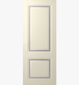 DOOR SLAB AURUM 2 VETRO IVORY 28" X 84" X 1 3/4" TEMPERED FROSTED GLASS