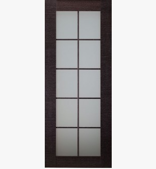 DOOR SLAB AVANTI 10 LITE VETRO BLACK APRICOT 30" X 80" X 1 3/4" TEMPERED FROSTED GLASS