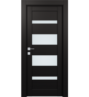 DOOR SLAB AVON 07-01 VETRO BLACK MATTE 36" X 84" X 1 3/4"