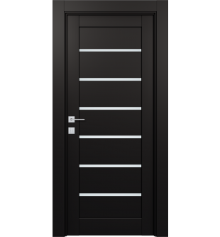 DOOR SLAB AVON 07-02 VETRO BLACK MATTE 30" X 84" X 1 3/4"