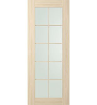 DOOR SLAB AVON 10 LITE VETRO LOIRE ASH 30" X 80" X 1 3/4"