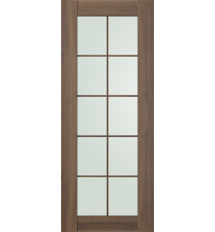 DOOR SLAB AVON 10 LITE VETRO PECAN NUTWOOD 18" X 96" X 1 3/4"