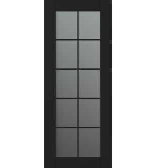 DOOR SLAB AVON 10 LITE VETRO BLACK MATTE 36" X 92 1/2" X 1 3/4"