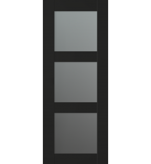 DOOR SLAB AVON 3 LITE VETRO BLACK MATTE 30" X 96" X 1 3/4"