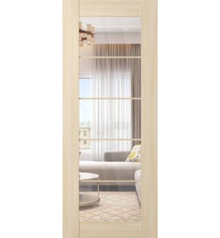 DOOR SLAB AVON 5 LITE CLEAR VETRO LOIRE ASH 18" X 80" X 1 3/4" TEMPERED CLEAR GLASS