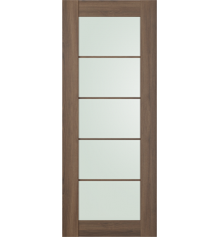 DOOR SLAB AVON 5 LITE VETRO PECAN NUTWOOD 32" X 84" X 1 3/4"