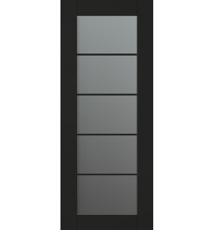 DOOR SLAB AVON 5 LITE VETRO BLACK MATTE 18" X 80" X 1 3/4"
