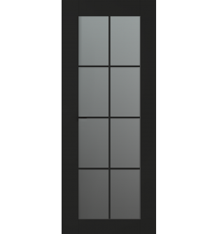 DOOR SLAB AVON 8 LITE VETRO BLACK MATTE 18" X 84" X 1 3/4"