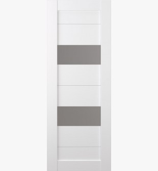 DOOR SLAB BERTA VETRO BIANCO NOBLE 24" X 80" X 1 9/16" FROSTED GLASS