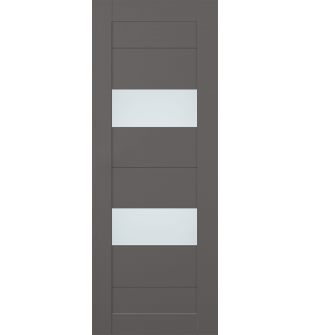 RTA DOOR SLAB BERTA VETRO GRAY MATTE 30" X 92 1/2" X 1 3/4" FROSTED GLASS