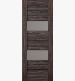 DOOR SLAB BERTA VETRO GRAY OAK 32" X 92 1/2" X 1 9/16" FROSTED GLASS