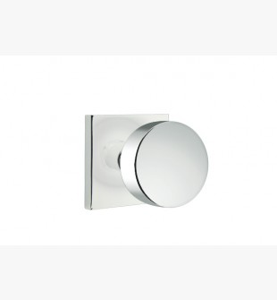 EMTEK ROUND KNOB WITH SQUARE ROSETTE DUMMY POLISHED CHROME (US26) 5050