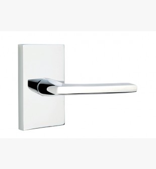 EMTEK BRESLIN LEVER WITH MODERN RECTANGULAR ROSETTE PASSAGE LH POLISHED CHROME (US26) 5112