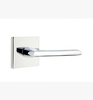 EMTEK BRESLIN LEVER WITH SQUARE ROSETTE PASSAGE LH POLISHED CHROME (US26) 5110