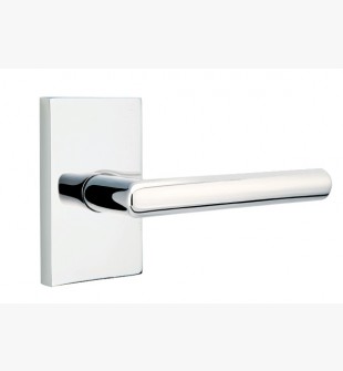 EMTEK STUTTGART LEVER WITH MODERN RECTANGULAR ROSETTE PASSAGE RH POLISHED CHROME (US26) 5112
