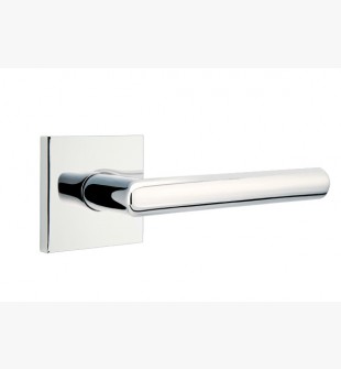 EMTEK STUTTGART LEVER WITH SQUARE ROSETTE PRIVACY RH POLISHED CHROME (US26) 5210