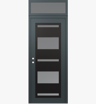 Diamond C10 36" x 96" anthracite/anthracite frosted Glass Panel black RHI with Transom frosted Glass