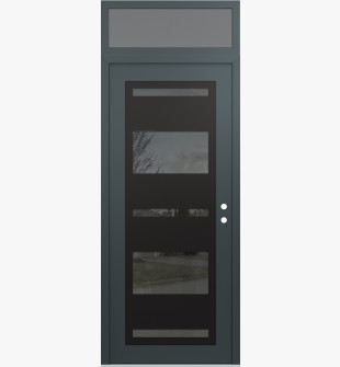 Diamond C10 36" x 96" anthracite/anthracite mirrored Glass Panel black LHI with Transom frosted Glass