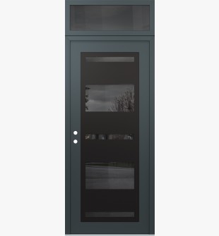 Diamond C10 36" x 96" anthracite/anthracite mirrored Glass Panel black RHI with Transom mirrored Glass