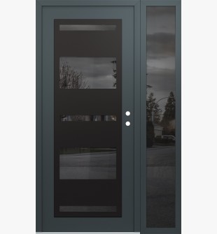 Diamond C10 52" x 80" anthracite/anthracite mirrored Glass Panel black LHI with Sidelite mirrored Glass