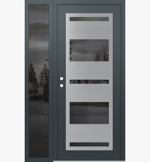 Diamond C10 50" x 80" anthracite/anthracite mirrored Glass Panel stainless steel RHI with Sidelite mirrored Glass