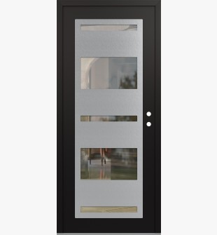 Diamond C10 36" x 80" black/black clear Glass Panel stainless steel LHI