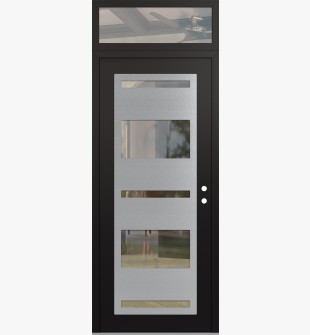 Diamond C10 36" x 96" black/black clear Glass Panel stainless steel LHI with Transom clear Glass