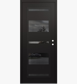 Diamond C10 36" x 80" black/black mirrored Glass Panel black LHI