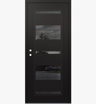 Diamond C10 36" x 80" black/black mirrored Glass Panel black RHI