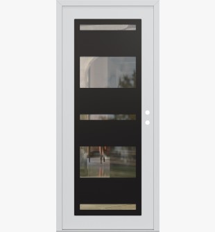 Diamond C10 36" x 80" white/white clear Glass Panel black LHI