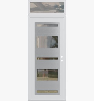 Diamond C10 36" x 96" white/white clear Glass Panel stainless steel LHI with Transom clear Glass
