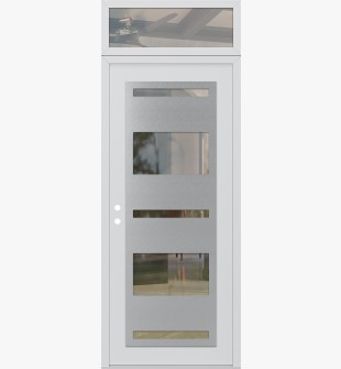 Diamond C10 36" x 96" white/white clear Glass Panel stainless steel RHI with Transom clear Glass