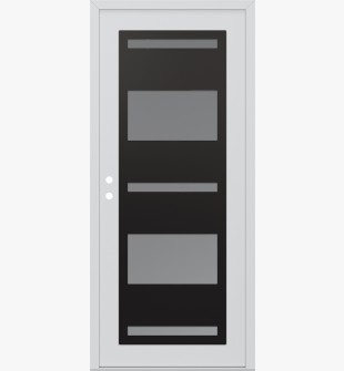 Diamond C10 36" x 80" white/white frosted Glass Panel black RHI