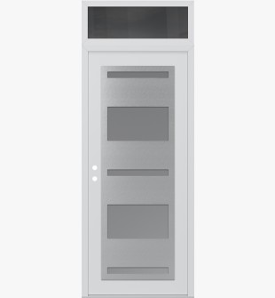Diamond C10 36" x 96" white/white frosted Glass Panel stainless steel RHI with Transom mirrored Glass