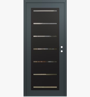 Diamond C11 36" x 80" anthracite/anthracite clear Glass Panel black LHI