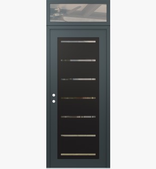 Diamond C11 36" x 96" anthracite/anthracite clear Glass Panel black RHI with Transom clear Glass