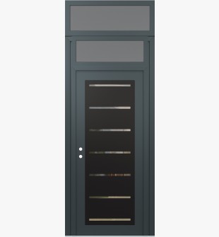 Diamond C11 36" x 96" anthracite/anthracite clear Glass Panel black RHI with Transom frosted Glass