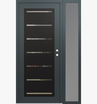 Diamond C11 52" x 80" anthracite/anthracite clear Glass Panel black LHI with Sidelite frosted Glass