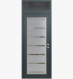 Diamond C11 36" x 96" anthracite/anthracite clear Glass Panel stainless steel LHI with Transom mirrored Glass