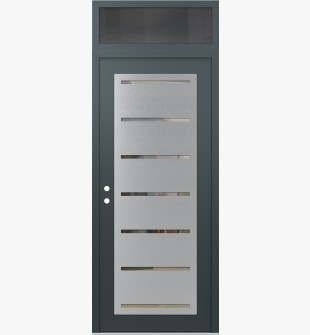 Diamond C11 36" x 96" anthracite/anthracite clear Glass Panel stainless steel RHI with Transom mirrored Glass