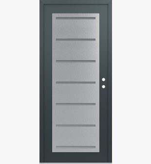 Diamond C11 36" x 80" anthracite/anthracite frosted Glass Panel stainless steel LHI