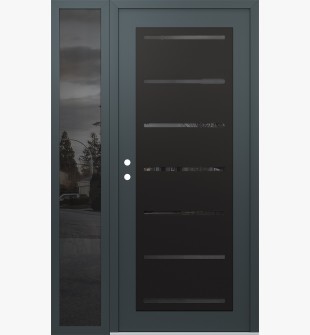 Diamond C11 50" x 80" anthracite/anthracite mirrored Glass Panel black RHI with Sidelite mirrored Glass