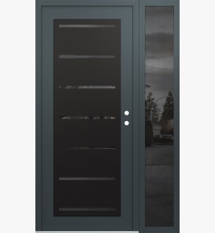 Diamond C11 52" x 80" anthracite/anthracite mirrored Glass Panel black LHI with Sidelite mirrored Glass