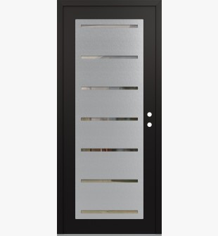 Diamond C11 36" x 80" black/black clear Glass Panel stainless steel LHI