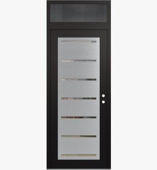Diamond C11 36" x 96" black/black clear Glass Panel stainless steel LHI with Transom mirrored Glass