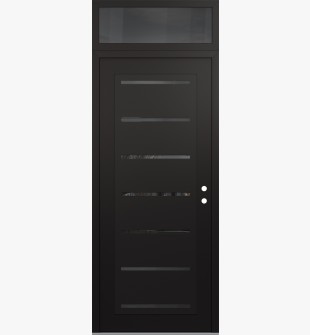 Diamond C11 36" x 96" black/black mirrored Glass Panel black LHI with Transom mirrored Glass