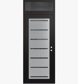 Diamond C11 36" x 96" black/black mirrored Glass Panel stainless steel LHI with Transom mirrored Glass