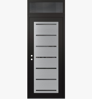 Diamond C11 36" x 96" black/black mirrored Glass Panel stainless steel RHI with Transom mirrored Glass