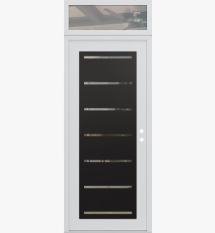 Diamond C11 36" x 96" white/white clear Glass Panel black LHI with Transom clear Glass